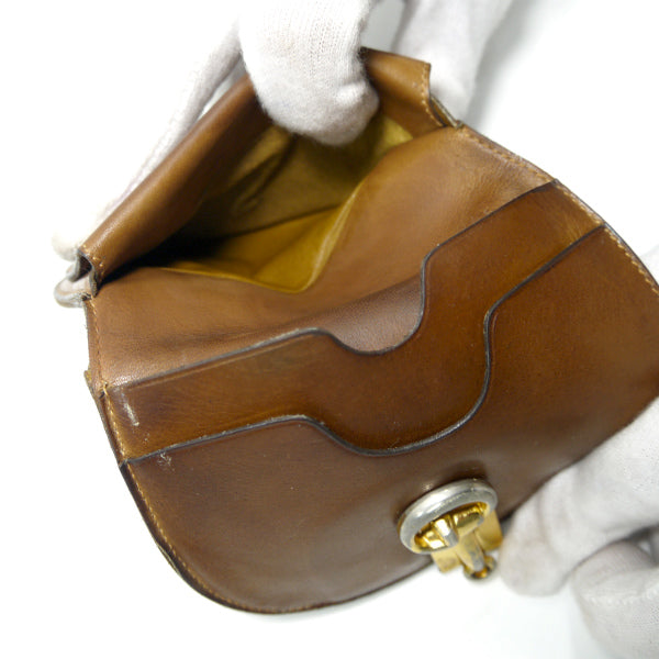 OLD Gucci  シェリー×ビット留め具ラウンド折財布（茶）