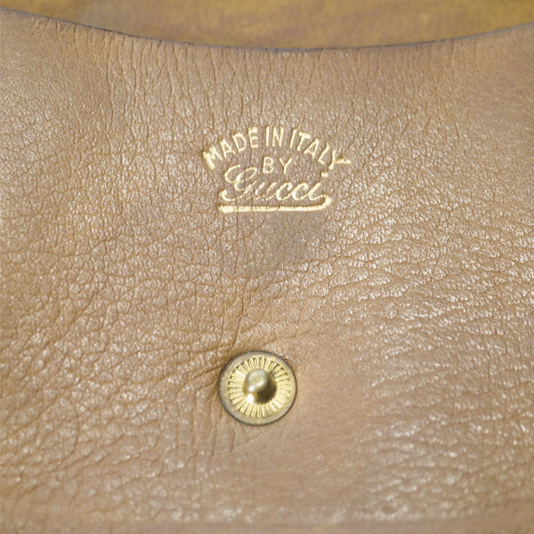 OLD Gucci  シェリー×ビット留め具ラウンド折財布（茶）