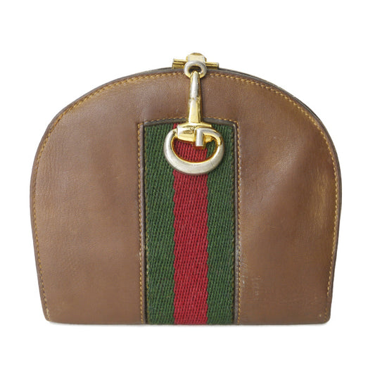 OLD Gucci  シェリー×ビット留め具ラウンド折財布（茶）