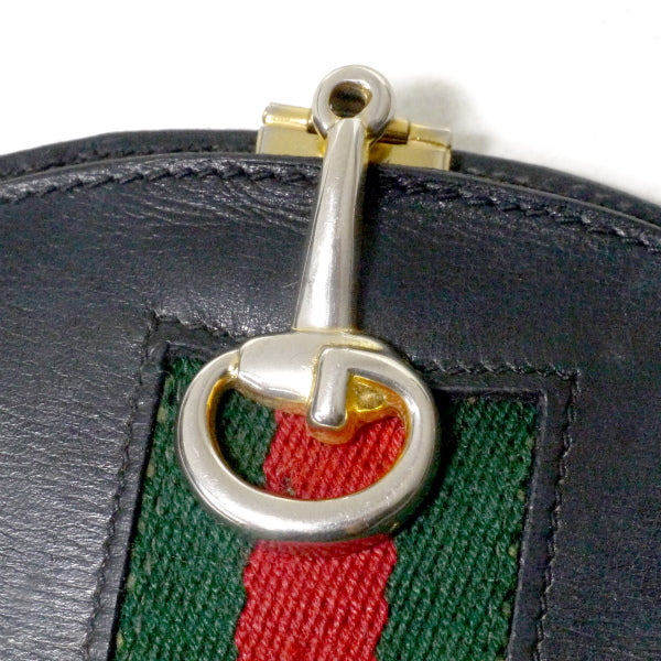 OLD Gucci  シェリー×ビット留め具ラウンド折財布（黒）