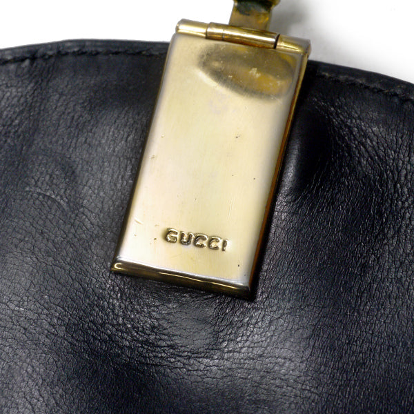 OLD Gucci  シェリー×ビット留め具ラウンド折財布（黒）
