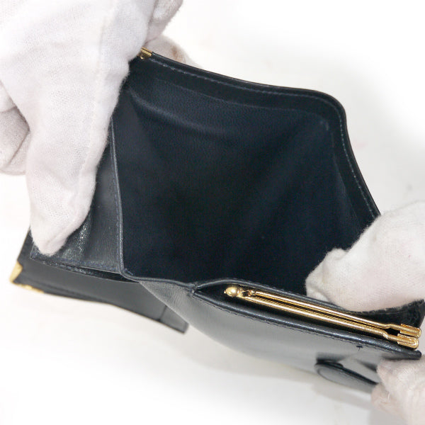 OLD Gucci　GG柄がま口折り財布（青）