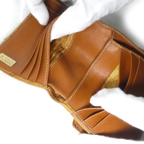 OLD Gucci　オーストリッチ２つ折り財布（キャメル）