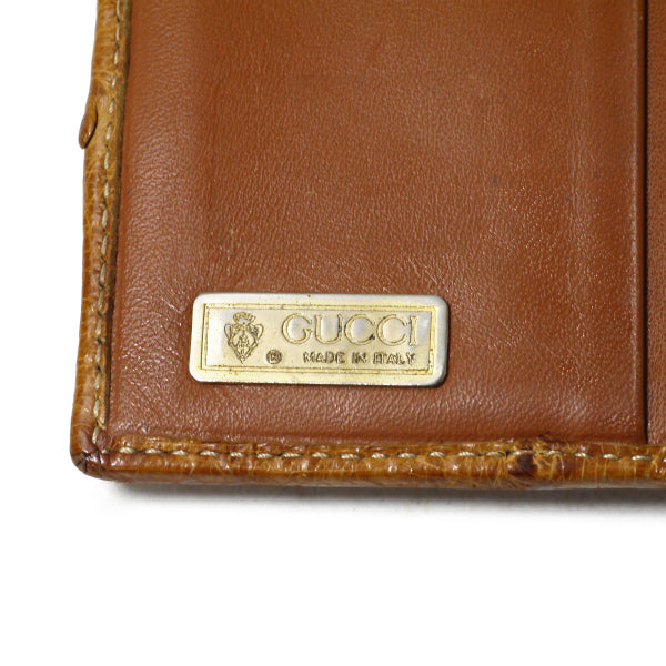 OLD Gucci　オーストリッチ２つ折り財布（キャメル）