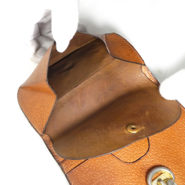 OLD Gucci  シェリー×ビット留め具ラウンド折財布（ベージュ）