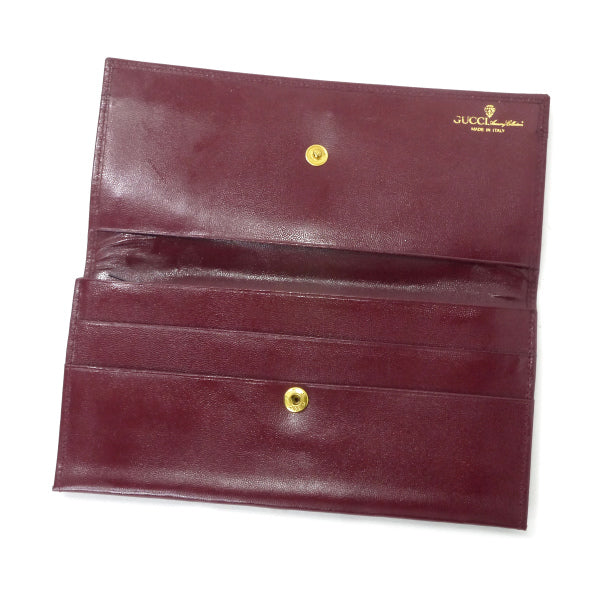 OLD Gucci　総革GG金具アクセコ長財布（ボルドー）