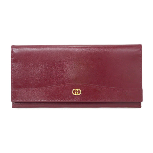 OLD Gucci　総革GG金具アクセコ長財布（ボルドー）