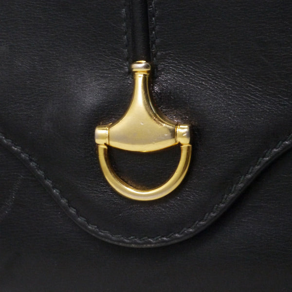 OLD Gucci　ビット金具がま口レザー長財布（黒）