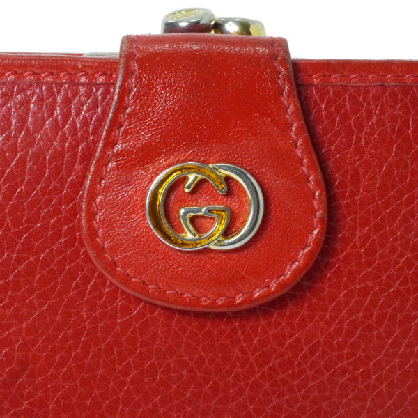 オールドグッチ GG金具がま口レザー折財布（赤） – Vintage Shop Rococo