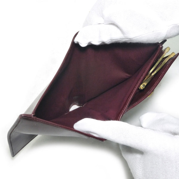 OLD Gucci　GG金具がま口レザー折財布（ボルドー）