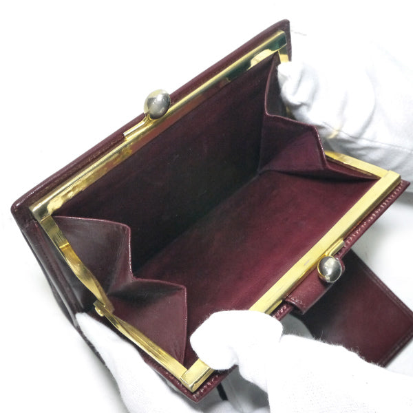 OLD Gucci　GG金具がま口レザー折財布（ボルドー）