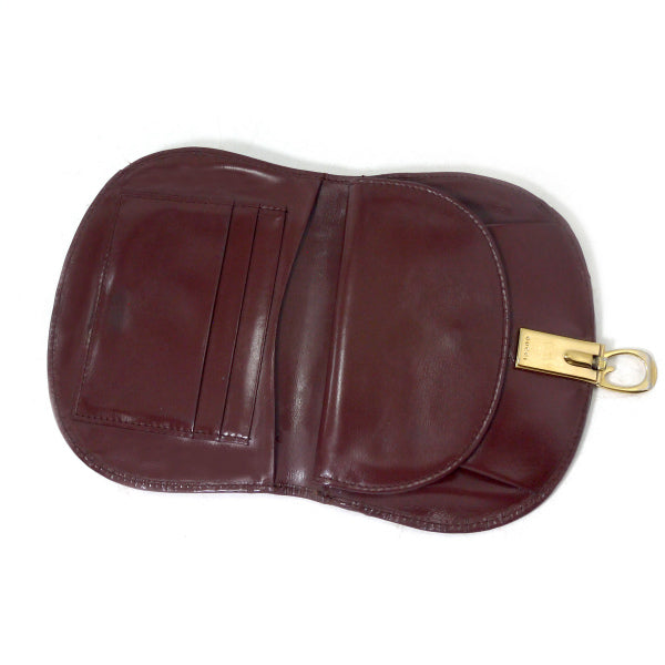 OLD Gucci レザー半円G金具２つ折り財布（茶）
