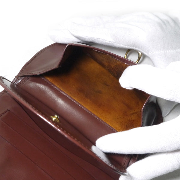 OLD Gucci レザー半円G金具２つ折り財布（茶）