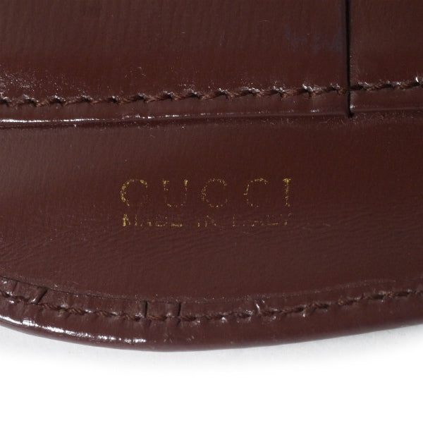 OLD Gucci レザー半円G金具２つ折り財布（茶）