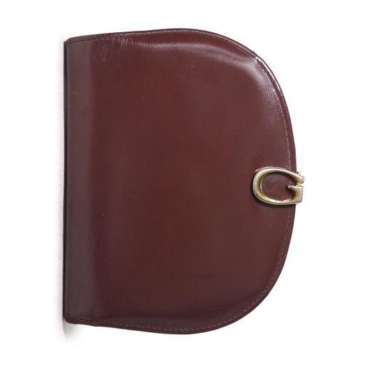 OLD Gucci レザー半円G金具２つ折り財布（茶）