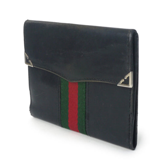 OLD Gucci　総革シェリーGG金具 折財布（黒）