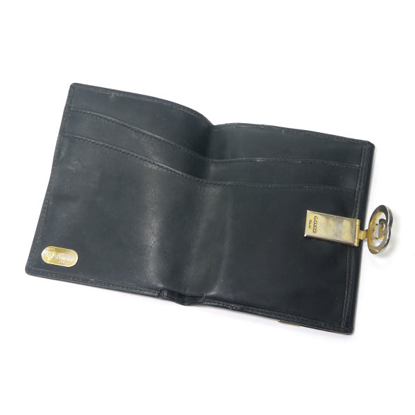 OLD Gucci　総革シェリーGG金具 折財布（黒）