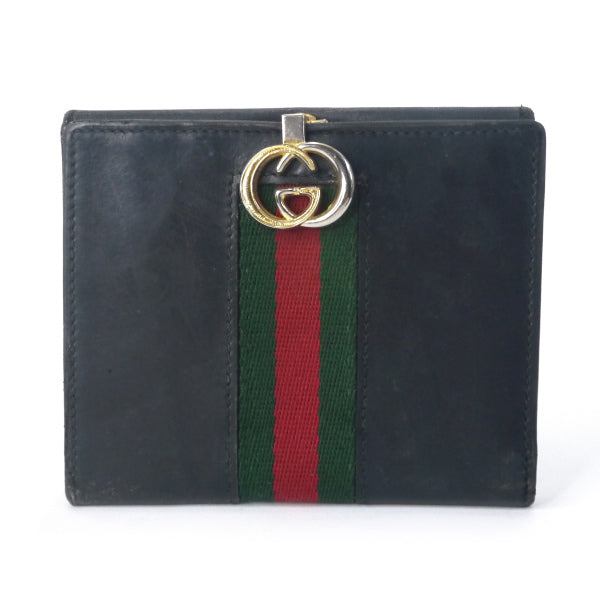 OLD Gucci　総革シェリーGG金具 折財布（黒）