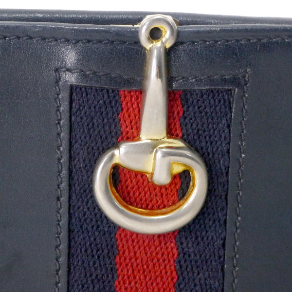 OLD Gucci シェリー×ビット留め具折財布（黒）