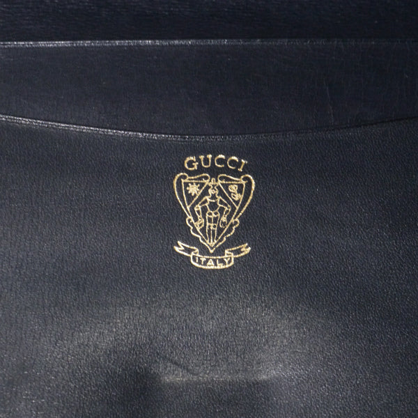 OLD Gucci シェリー×ビット留め具折財布（黒）