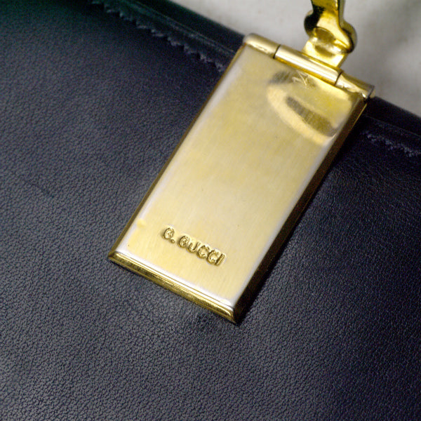 OLD Gucci シェリー×ビット留め具折財布（黒）