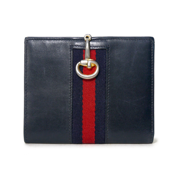 OLD Gucci シェリー×ビット留め具折財布（黒）