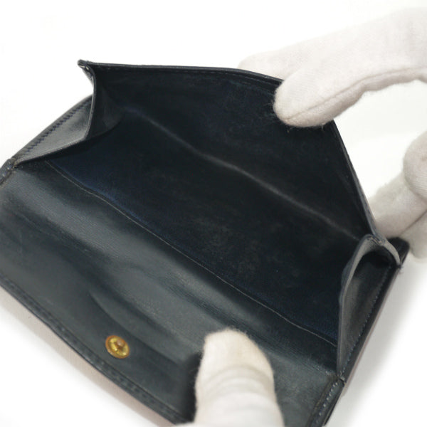 OLD Gucci　総革シェリー折り財布（濃紺）