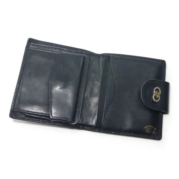 OLD Gucci　総革シェリーGG金具 折財布（濃紺）