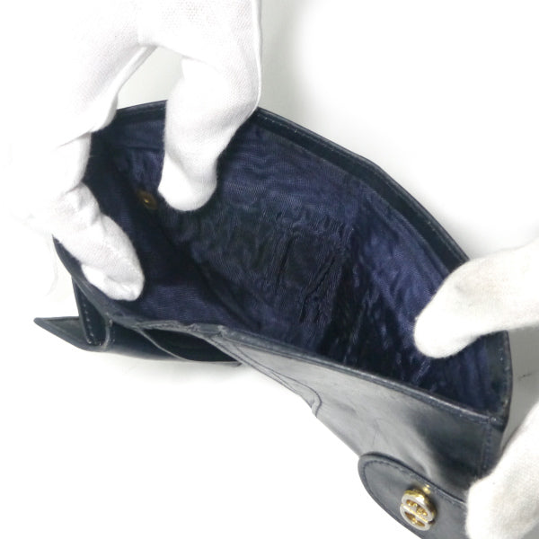 OLD Gucci　総革シェリーGG金具 折財布（濃紺）