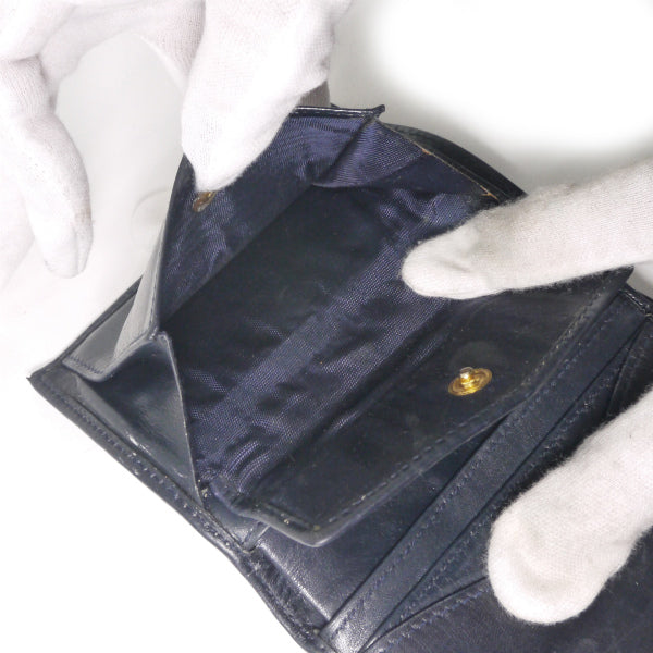 OLD Gucci　総革シェリーGG金具 折財布（濃紺）