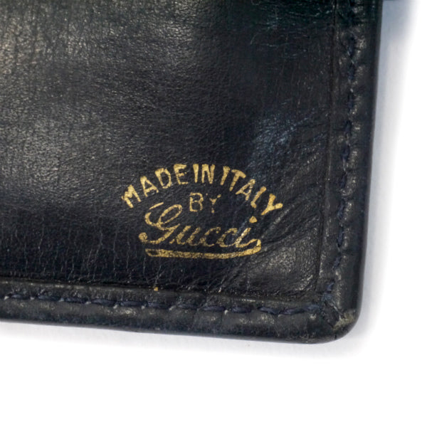 OLD Gucci　総革シェリーGG金具 折財布（濃紺）
