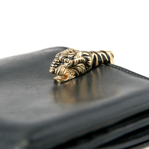 OLD Gucci  総皮タイガーヘッド財布（黒）