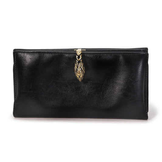 Gucci  総革タイガーヘッド長財布（黒）