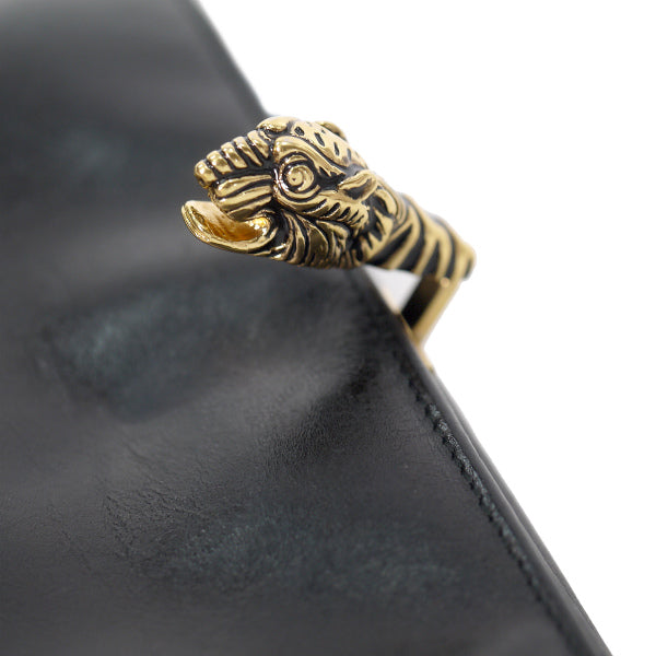 Gucci  総革タイガーヘッド長財布（黒）