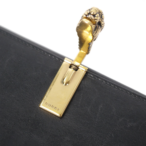 Gucci  総革タイガーヘッド長財布（黒）