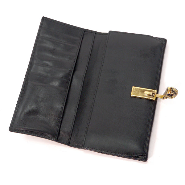 Gucci  総革タイガーヘッド長財布（黒）