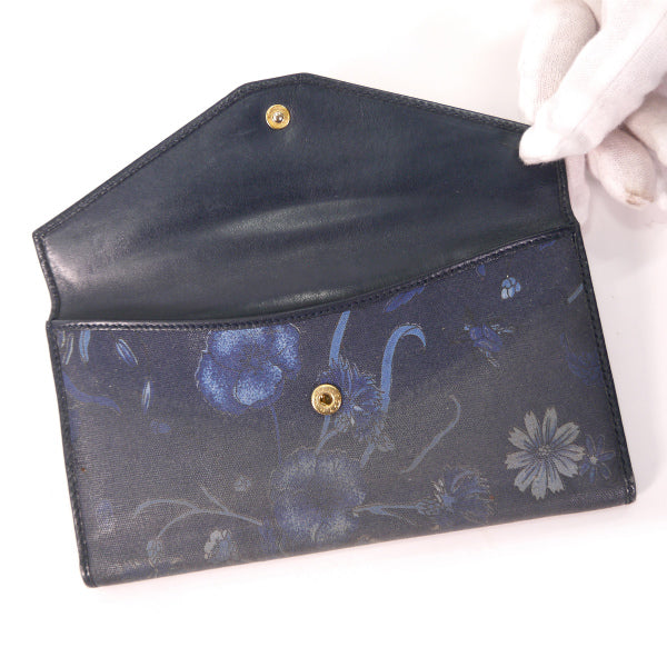 OLD Gucci　フローラ長財布（紺）