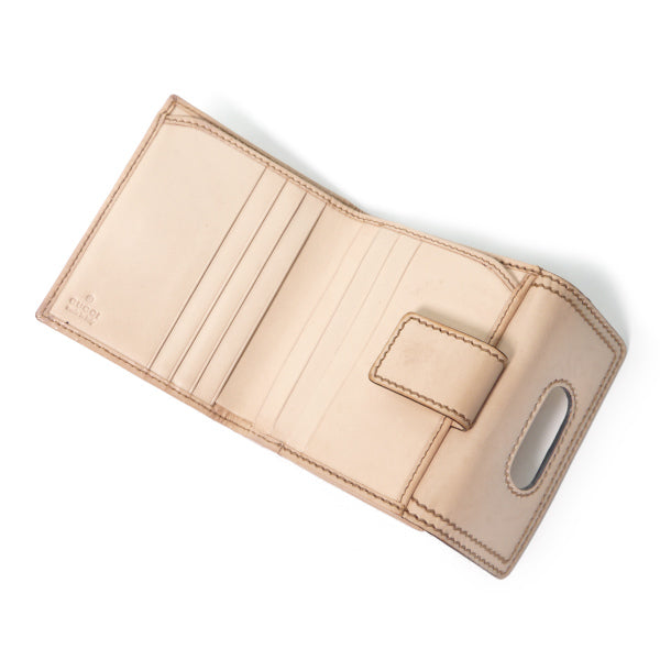 Gucci　バンブー×フローラ２つ折れ財布（ベージュ）