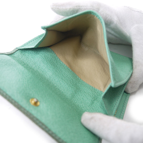 OLD Gucci　レア!!異素材MIXバンブー折財布（水色）