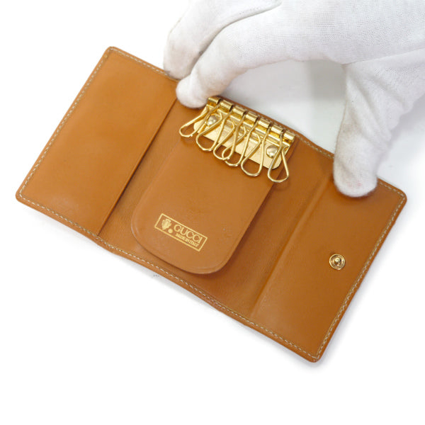 OLD Gucci フローラ キーケース（白×キャメル）