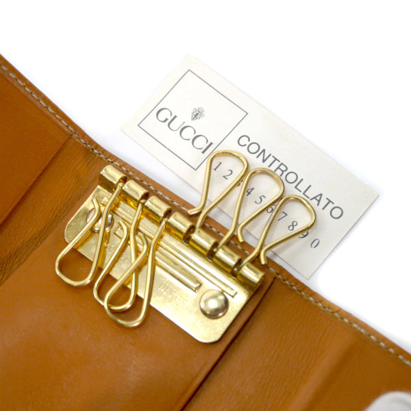 OLD Gucci フローラ キーケース（白×キャメル）