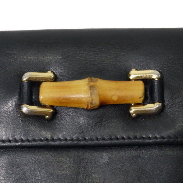 OLD Gucci　総革バンブー折財布（黒）