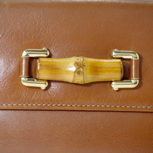 OLD Gucci　総革バンブー折財布（茶）