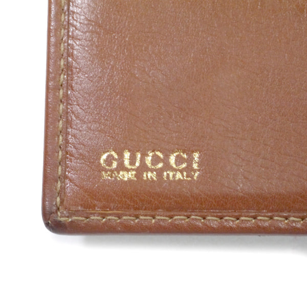 OLD Gucci　総革バンブー折財布（茶）