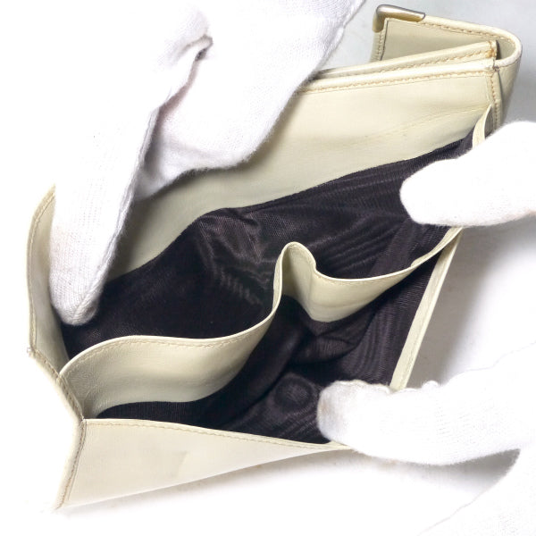 OLD Gucci　フローラ ホースシュー金具折財布（アイボリー）