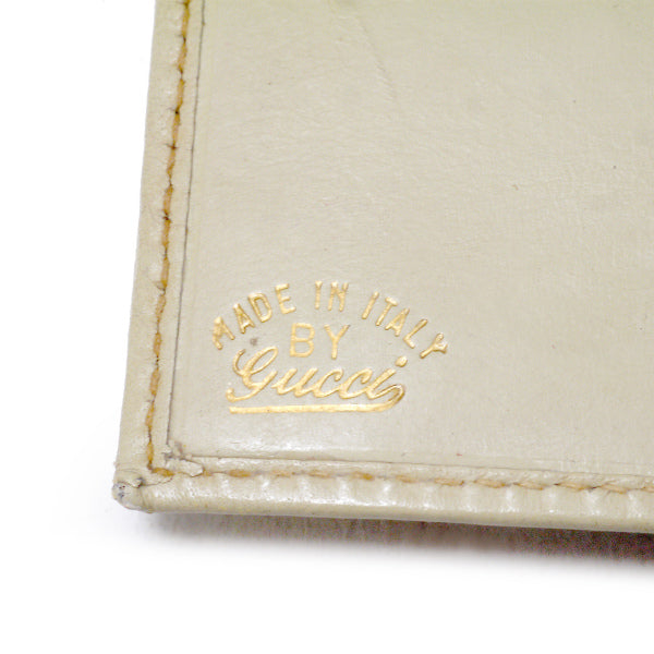 OLD Gucci　フローラ ホースシュー金具折財布（アイボリー）