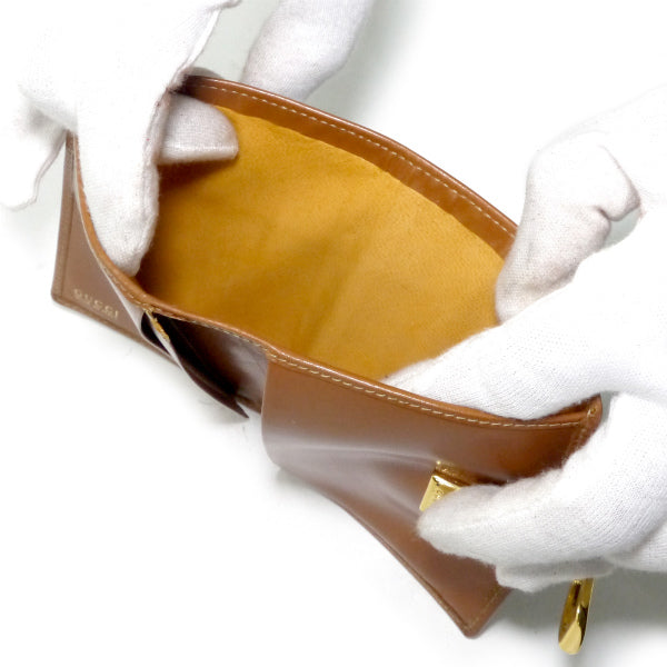 OLD Gucci　総革Gマーク留め具カード＆札入れ（茶）