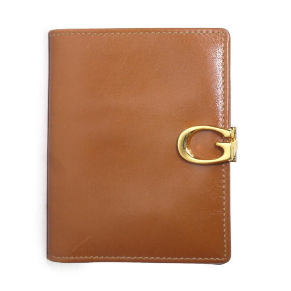 OLD Gucci　総革Gマーク留め具カード＆札入れ（茶）
