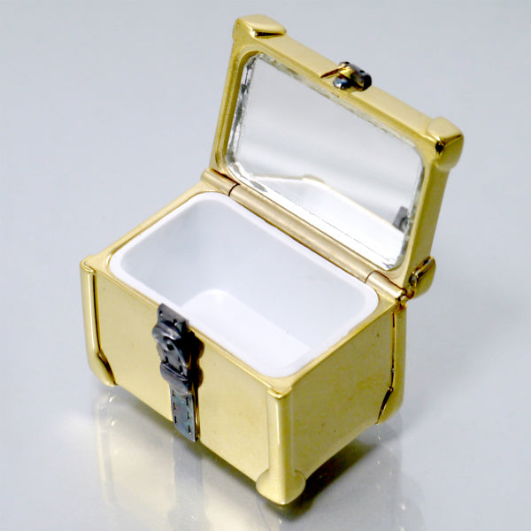 OLD Gucci　レア！トランク型ピルケース（ゴールド/箱付き）