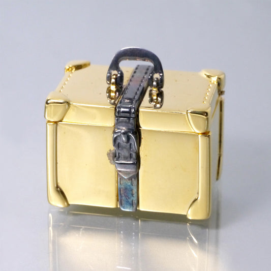 OLD Gucci　レア！トランク型ピルケース（ゴールド/箱付き）